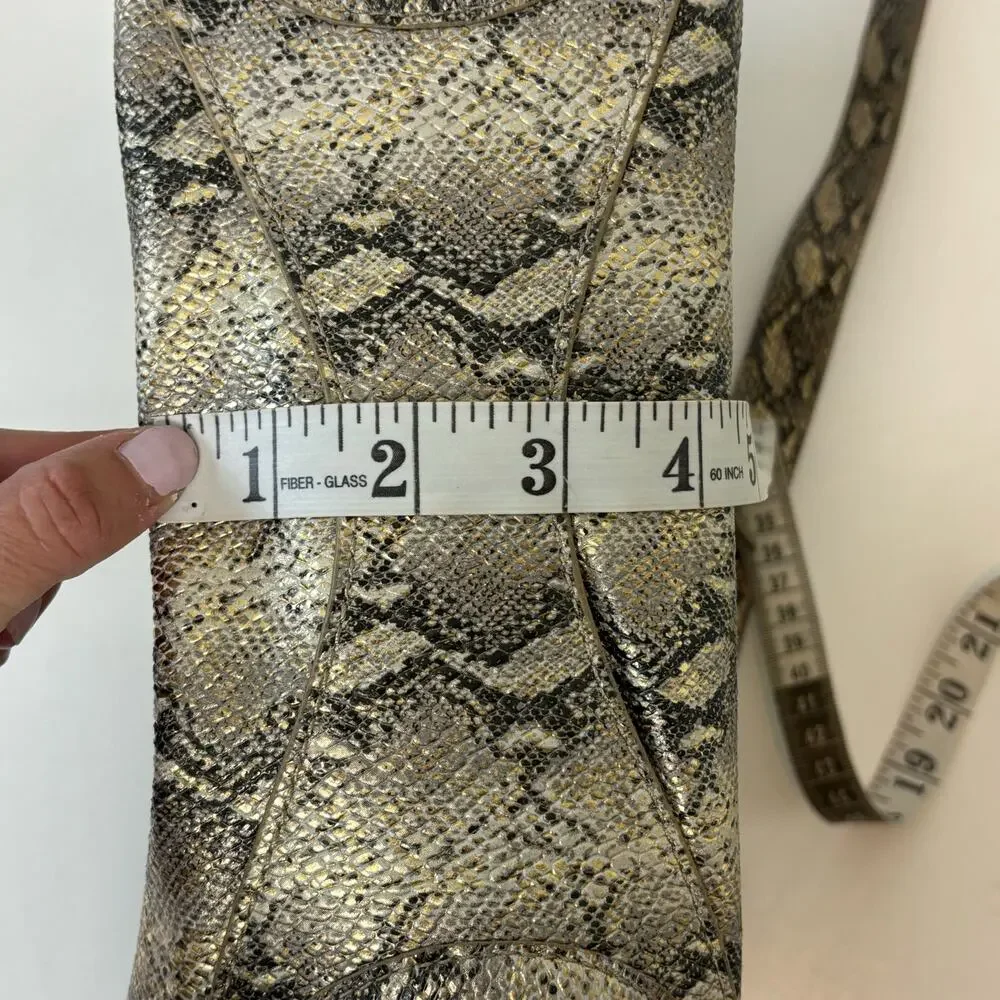 Hobo Lennox Leather Snake Print Gold Tone Shoulder Hobo Bag